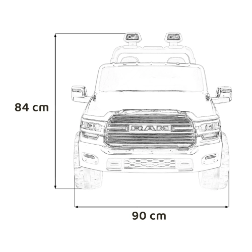 Straż Pożarna Pojazd RAM 3500 na Akumulator Biały JJ2599